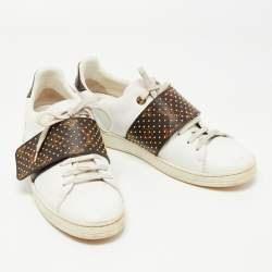 Louis Vuitton White Leather Frontrow  Sneakers Size 39.5