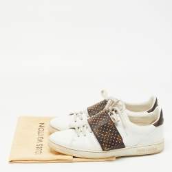 Louis Vuitton White Leather Frontrow  Sneakers Size 39.5