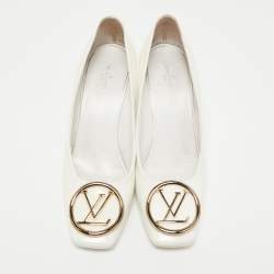 Pre Owned Louis Vuitton White Patent Leather Madeleine Pumps Size 39