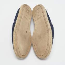 مملوكة مسبقًا Louis Vuitton Navy Blue Denim Postcard Espadrilles Flats Size 39