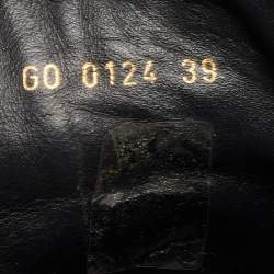 Pre Owned Louis Vuitton Black Monogram Suede and Leather Millennium Wedge Sneakers Size 39
