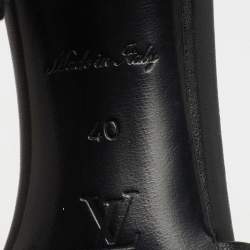 Louis Vuitton Black Monogram Embossed Leather Revival Slide Sandals Size 40