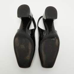 Louis Vuitton Black Patent Leather Madeleine Slingback Pumps Size 39