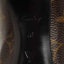 Louis Vuitton Metallic/Brown Leather and Monogram Canvas Fetish Pumps Size 40