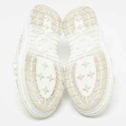 Louis Vuitton White/Brown Monogram Canvas Lace Up Sneakers Size 40