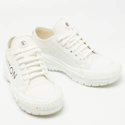 Louis Vuitton White/Brown Monogram Canvas Lace Up Sneakers Size 40