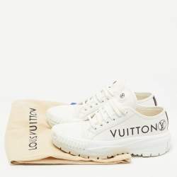 Louis Vuitton White/Brown Monogram Canvas Lace Up Sneakers Size 40