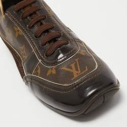 Louis Vuitton Brown Monogram Canvas and Suede Globe Trotter Sneakers Size 41