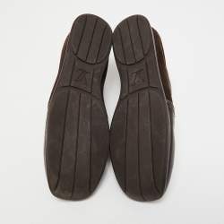 Louis Vuitton Brown Monogram Canvas and Suede Globe Trotter Sneakers Size 41