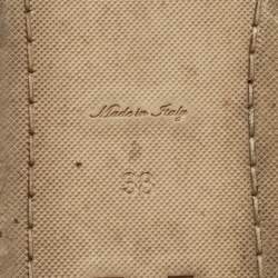 Pre Owned Louis Vuitton Navy Blue Denim Espadrille Flats Size 38