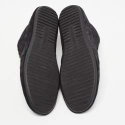 Louis Vuitton Black Monogram Suede Lace Up Sneakers Size 38
