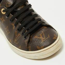 Louis Vuitton Brown Monogram Canvas and Patent Leather Frontrow Sneakers Size 37