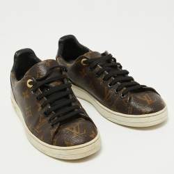 Louis Vuitton Brown Monogram Canvas and Patent Leather Frontrow Sneakers Size 37