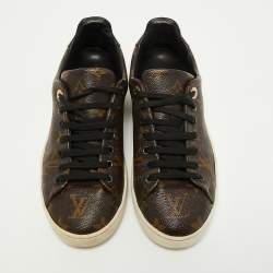 Louis Vuitton Brown Monogram Canvas and Patent Leather Frontrow Sneakers Size 37