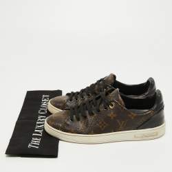 Louis Vuitton Brown Monogram Canvas and Patent Leather Frontrow Sneakers Size 37