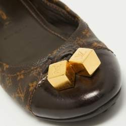 Louis Vuitton Brown Monogram Canvas and Leather Lovely Ballet Flats Size 37