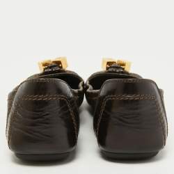 Louis Vuitton Brown Monogram Canvas and Leather Lovely Ballet Flats Size 37