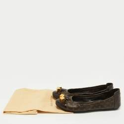 Louis Vuitton Brown Monogram Canvas and Leather Lovely Ballet Flats Size 37