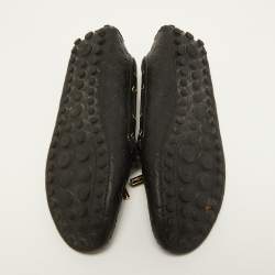Pre Owned Louis Vuitton Black Leather Gloria Loafers Size 38