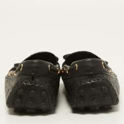 Pre Owned Louis Vuitton Black Leather Gloria Loafers Size 38