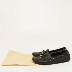 Pre Owned Louis Vuitton Black Leather Gloria Loafers Size 38