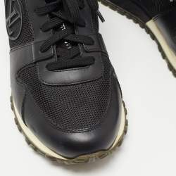 Louis Vuitton Black Leather and Mesh Run Away Sneakers Size 36.5