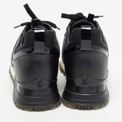 Louis Vuitton Black Leather and Mesh Run Away Sneakers Size 36.5