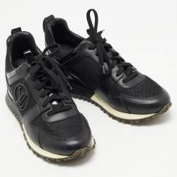 Louis Vuitton Black Leather and Mesh Run Away Sneakers Size 36.5