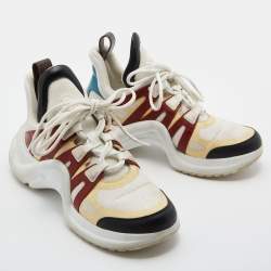 Louis Vuitton Multicolor Mesh and Leather Archlight Low Top Sneakers Size 39