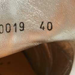 Louis Vuitton Metallic Silver Monogram Leather Sneakers Size 40
