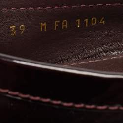 Pre Owned Louis Vuitton Burgundy Patent leather Oxford Loafers Size 39