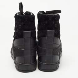 Louis Vuitton Black Nubuck Leather and Suede Cliff Sneakers Size 37