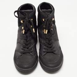 Louis Vuitton Black Nubuck Leather and Suede Cliff Sneakers Size 37