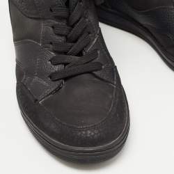 Louis Vuitton Black Nubuck Leather and Suede Cliff Sneakers Size 37