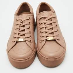 مملوكة مسبقًا Louis Vuitton Old Rose Monogram Embossed Leather Jazzy Low Top Sneakers Size 39