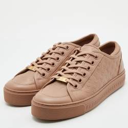مملوكة مسبقًا Louis Vuitton Old Rose Monogram Embossed Leather Jazzy Low Top Sneakers Size 39