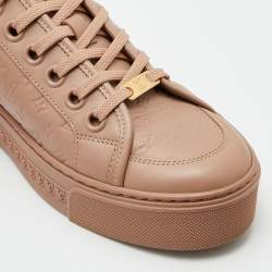 مملوكة مسبقًا Louis Vuitton Old Rose Monogram Embossed Leather Jazzy Low Top Sneakers Size 39