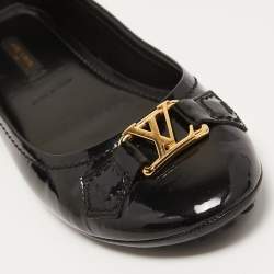 Pre Owned Louis Vuitton Black Patent Leather Oxford Loafers Size 38
