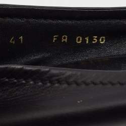 Pre Owned Louis Vuitton Black Leather Oxford Ballet Flats Size 41