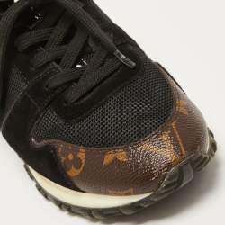 Louis Vuitton Brown Monogram Canvas and  Mesh Run Away Sneakers Size 37