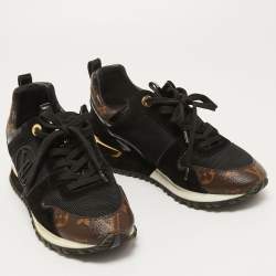 Louis Vuitton Brown Monogram Canvas and  Mesh Run Away Sneakers Size 37