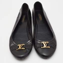 Pre Owned Louis Vuitton Black Patent Leather Oxford Ballet Flats Size 41