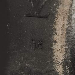 مملوكة مسبقًا Louis Vuitton Black Suede and Leopard Print Fabric Bow Scrunch Ballet Flats Size 38