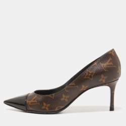 LOUIS VUITTON Monogram Cherie Pumps 41 Red 515272