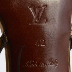 Pre Owned Louis Vuitton Metallic Gold Leather Strappy Sandals Size 42