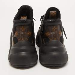 Louis Vuitton Black/Brown Mesh and Monogram Canvas Archlight Sneakers Size 40