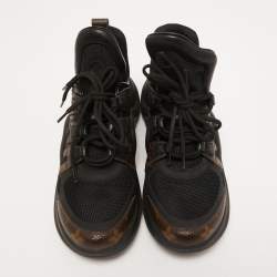 Louis Vuitton Black/Brown Mesh and Monogram Canvas Archlight Sneakers Size 40
