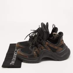 Louis Vuitton Black/Brown Mesh and Monogram Canvas Archlight Sneakers Size 40