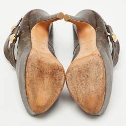 Pre Owned Louis Vuitton Brown Monogram Canvas Ritual Fetish Pumps Size 39