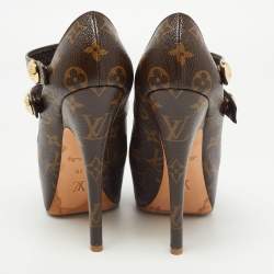 Pre Owned Louis Vuitton Brown Monogram Canvas Ritual Fetish Pumps Size 39